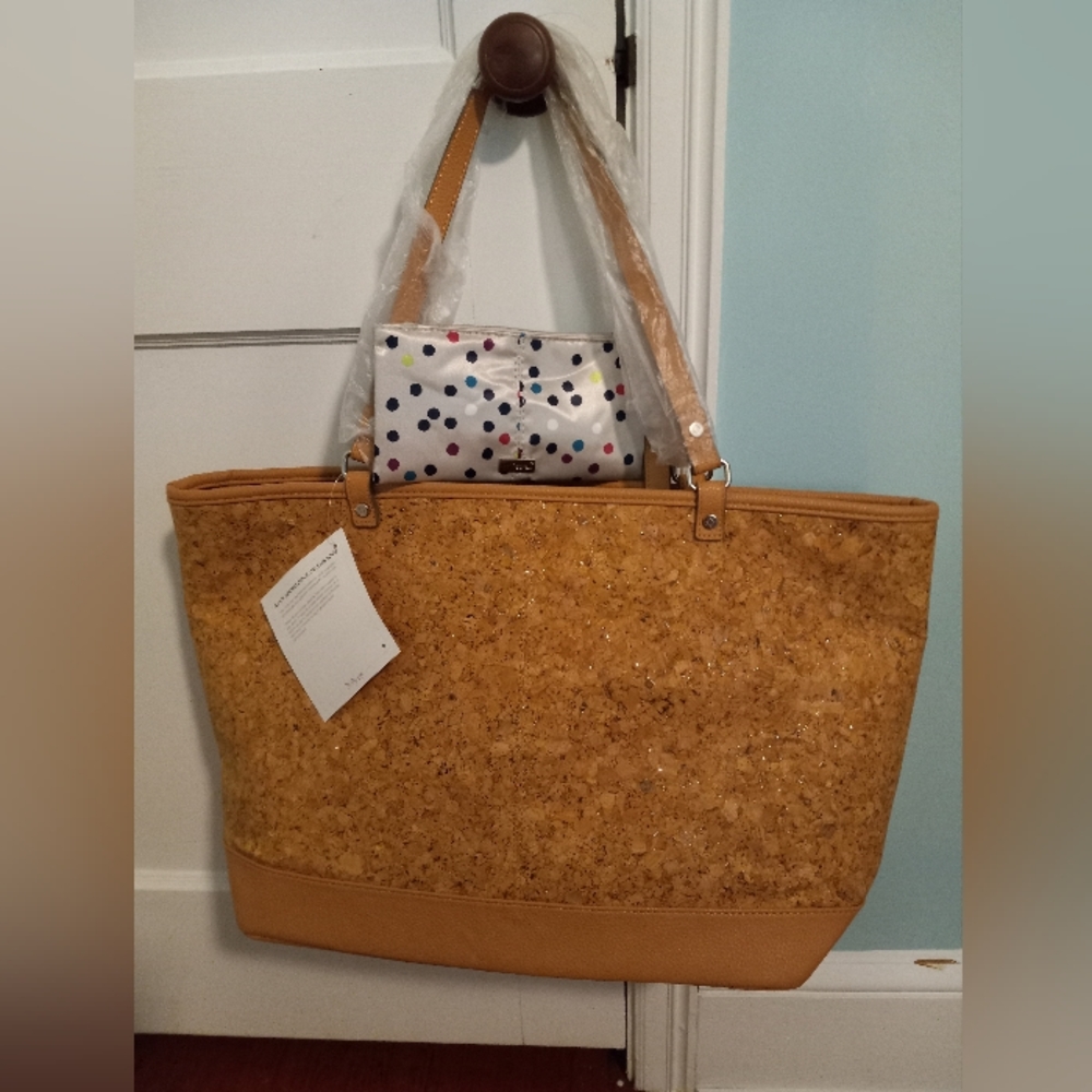 Thirty-One XL Cork Style Setter Tote, wristlet included